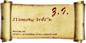 Zlinszky Irén névjegykártya