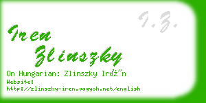 iren zlinszky business card